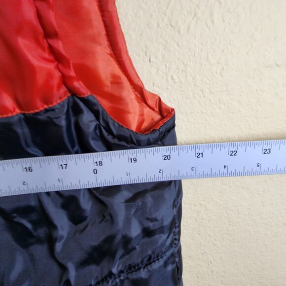 Aeropostale Mens Vest‎ Large Orange Black Full Zip Hooded Lined Puffer Down - Picture 4 of 11
